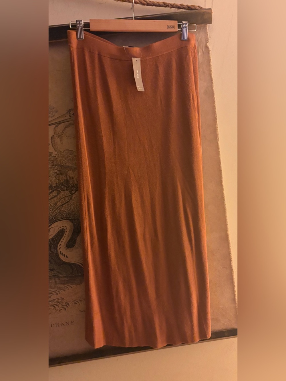 * New J. Crew Sweater Knit Maxi Skirt in Pecan light Brown SZ Medium *